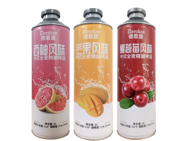 德恩堡1L西柚/蔓越莓/芒果/冻梨风味中式全麦精酿啤酒果味浓郁